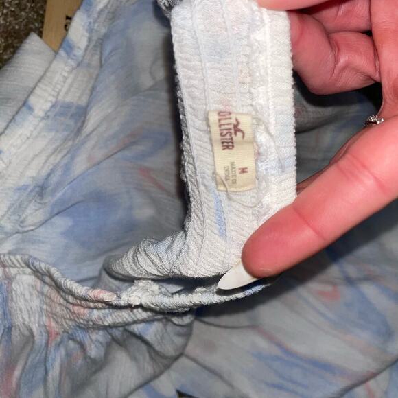 Hollister BoHo tie dyed flutter wide sleeve cropped blouse top off shoulder SZ M - Picture 10 of 10